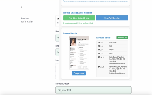 AI Form Filler :: Upload document photos, automatically recognize information, and intelligently fill out forms