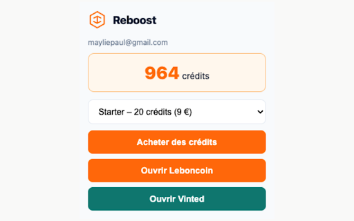Reboost - Republier vos annonces Leboncoin & Vinted :: Republiez vos annonces Leboncoin et Vinted en quelques clics, sans tout refaire à la main.