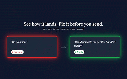 ToneHue — Mood Ring for Your Writing :: Real-time tone detection that glows around your text box so you know how your words land before you hit send.