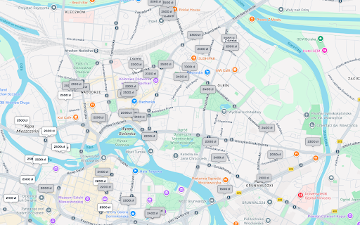 Czynszojad :: Wyświetla rzeczywisty koszt miesięczny (czynsz + opłaty) na pinezkach mapy otodom.pl