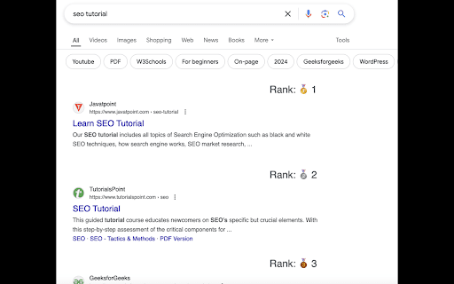 Google Search Rank Viewer :: View Rank for Google search results