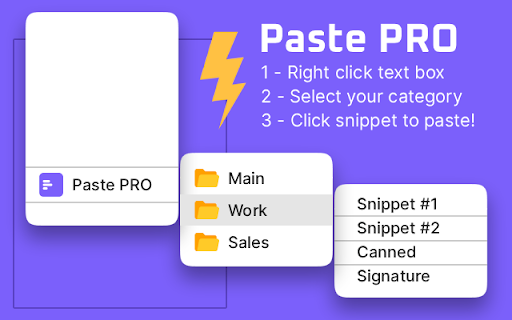 Paste PRO - Text Snippets :: Produce more in less time by pasting your predefined texts using the right mouse button.