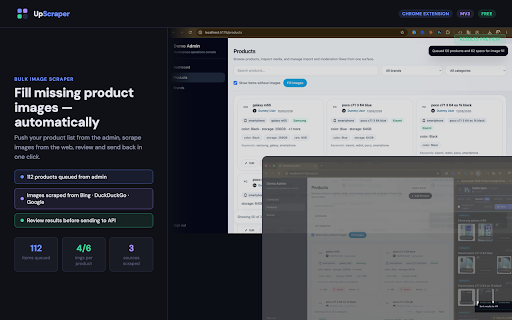 UpScraper: Bulk Product Image & Data Scraper :: Bulk image scraper and product data finder for e-commerce. Find product photos and specs for backfilling and catalog scraping