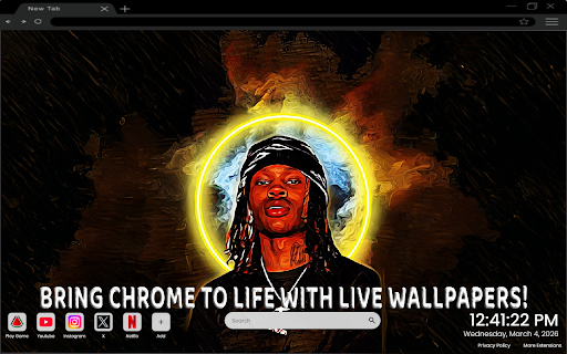 King Von With Gold Halo Live Wallpaper :: One of the most epic music tribute live wallpapers for Chrome – featuring King Von with a golden halo.