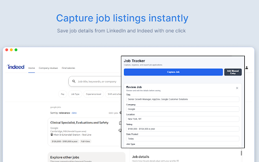 Jobby - Job Application Tracker :: Track job applications from LinkedIn and Indeed or add them manually. Organize, filter, and export your jobs locally.