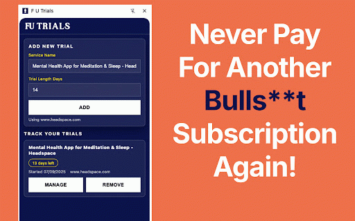 F U Trials :: Never get trapped by free trials again