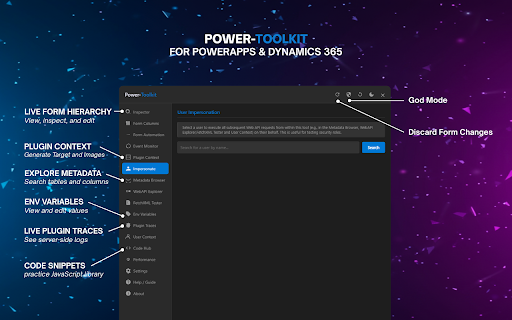 Power-Toolkit for Power Apps :: A client-side toolkit for Power Apps and Dynamics365 developers to inspect, debug, and manipulate data.