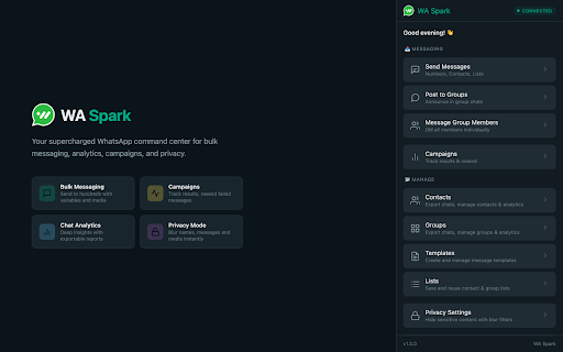 WA Spark :: Bulk messaging & analytics for WhatsApp