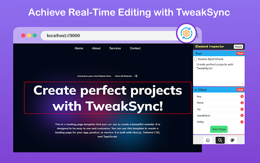 TweakSync :: TweakSync lets you style web elements in real-time from Chrome and sync changes with VS Code for a smooth development experience.