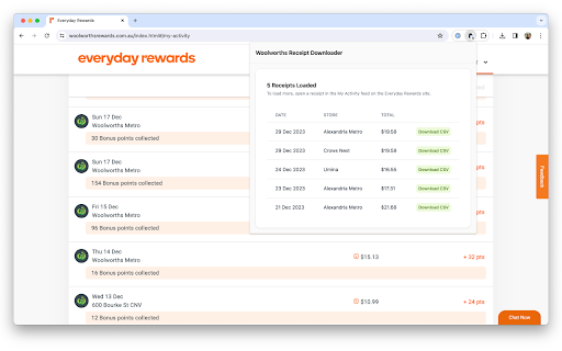 Rissole Receipt Downloader :: Rissole lets you download receipts from your supermarket's website.