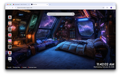 Lofi Space Room Live Wallpaper :: Elevate your browsing with Lofi Space Room Live Wallpaper New Tab featuring chill, cosmic vibes in 4K.