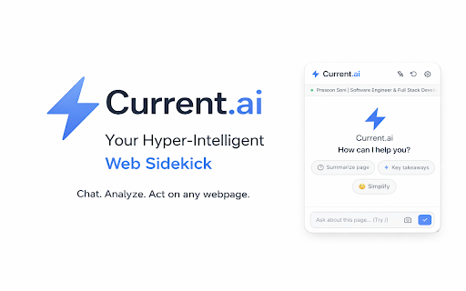 Current.ai :: Chat with any webpage using AI. Ask questions, get summaries, and analyze content in real-time — powered by Gemini.