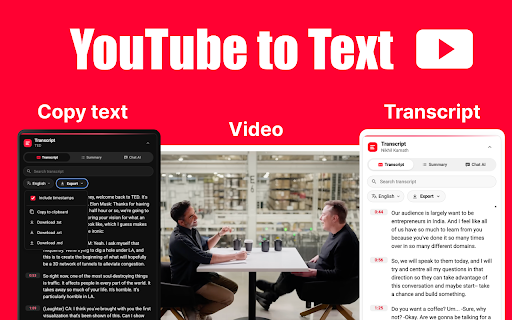 YouTube Transcript Extractor :: Use YouTube Transcript Extractor online to get transcript from video. Easily work with text after you download youtube transcript.