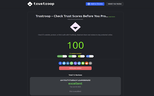 Trustroop – Check Trust Scores Before You Proceed :: Check if a website, product, or link is safe with Trustroop. Read and share real reviews to stay protected online.