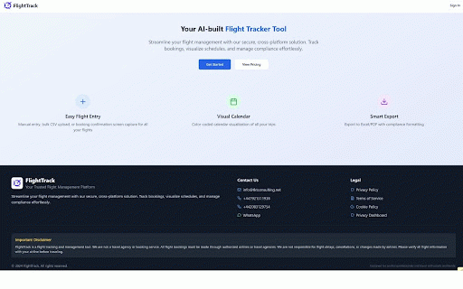 FlightTrack Flight Tracker :: Extract flight booking information from confirmation pages and automatically save to your FlightTrack account