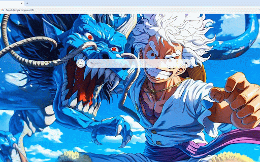 Luffy vs Kaido One Piece Live Wallpaper :: Epic battle scene with Luffy confronting massive blue dragon Kaido against bright sky backdrop.