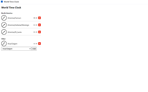 World Time Clock :: Side‑panel world clock for up to five cities.