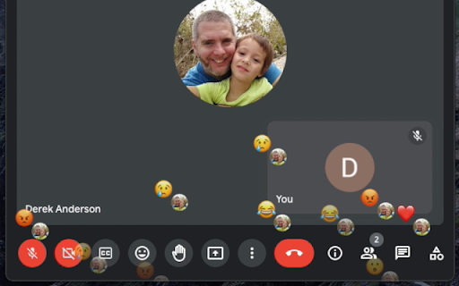Rejoinder :: Google Meet emoji tool, similar to Google's internal MeetMoji extension.