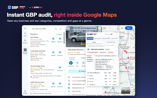 GBP Reality Check | Instant GBP Audit for Local SEO :: Instant Google Business Profile audit on Google Maps: categories, competitors, hours, attributes, reviews and a PDF report.