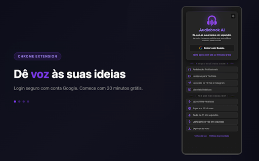Audiobook AI :: Transforme textos em audiobooks com vozes de alta qualidade