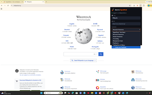SignalDesk :: Save links to your SignalDesk FlowDesks from any webpage.