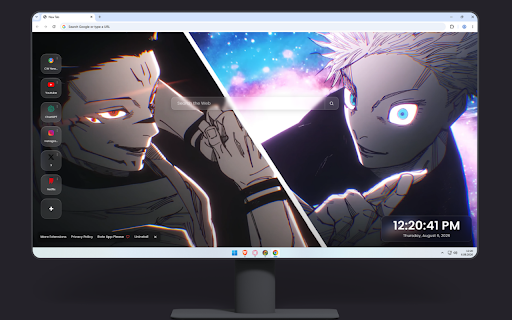Sukuna X Gojo Jujutsu Kaisen Live Wallpaper :: A striking split-screen of Ryomen Sukuna and Satoru Gojo preparing for battle with glowing eyes.