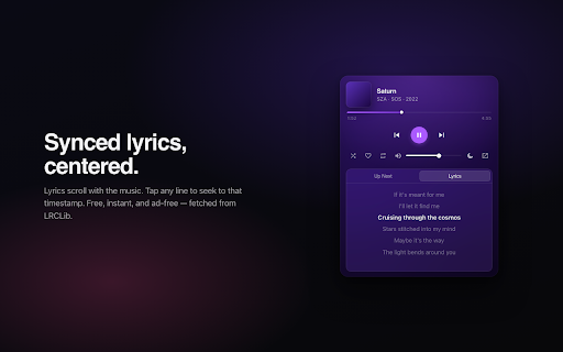 Pink Player — Mini for YouTube Music :: Beautiful mini player for YouTube Music. Adaptive color, synced lyrics, queue, sleep timer, keyboard shortcuts.