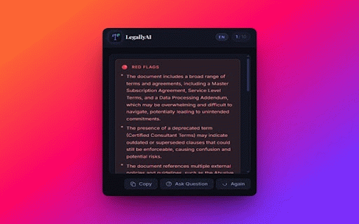 LegallyAI :: Instantly analyze contracts, TOS and legal documents. Spot red flags with AI.