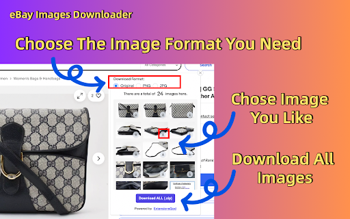 eBay Image and Video Downloader :: Download eBay images and videos in bulk or individually with one click. No coding needed, fast download.