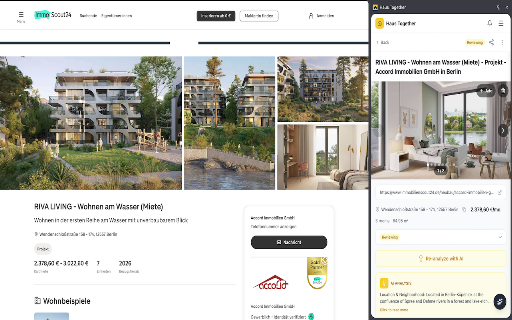 Haus Together :: Save properties from ImmoScout24, ImmoWelt and eBay Kleinanzeigen to your Haus Together pool.