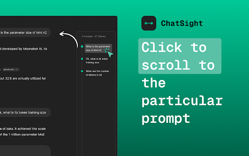 ChatSight - ChatGPT Prompt Navigator, TOC, Minimap :: Adds an neatly designed user chat history to each chatGPT conversation to avoid scolling endlessly.