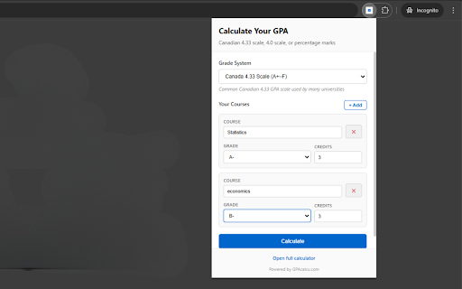 GPA Calculator Canada :: Calculate your Canadian GPA instantly