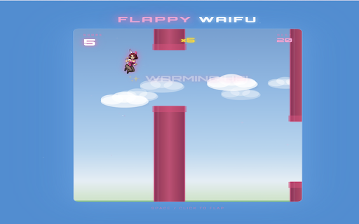 Flappy Waifu 💖 :: Kawaii neon Flappy Bird with anime bunny girl, progressive difficulty, combo streaks, and medals. Free, no ads, open source.