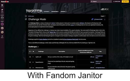 Fandom Janitor :: Remove clutter and UI that covers parts of the page