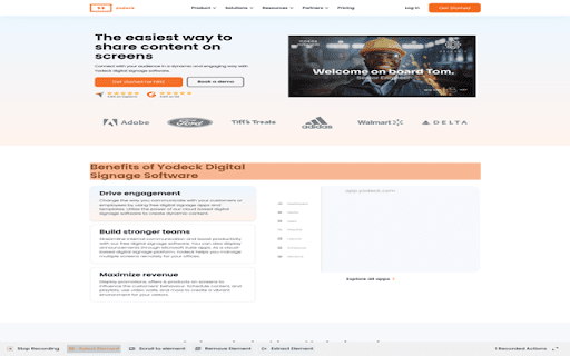 Yodeck Record Extension :: Record scripts for Yodeck webpages