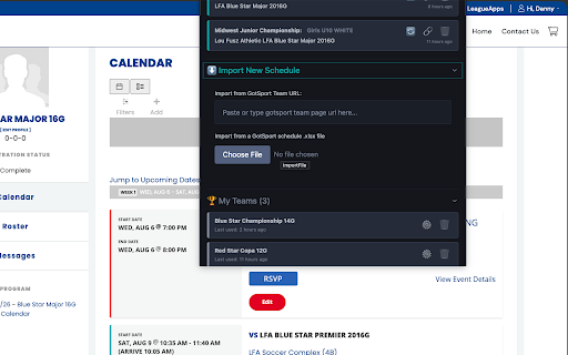 GotSport Schedule Importer :: Easily import GotSport schedules (XLSX) into LeagueApps with automated team creation and location mapping.