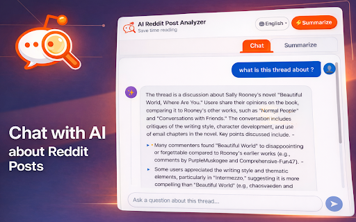 AI Reddit Post Analyzer :: Instantly summarize any Reddit thread, comments, or search — then ask AI to explain, explore, and clarify