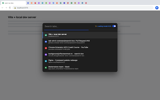 Tab Wind Command :: Fast tab search and AI-powered switching command palette.