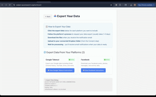 Google Takeout Automation :: Automates Google Takeout: selects My Activity, sets destination to Dropbox, and starts an export.