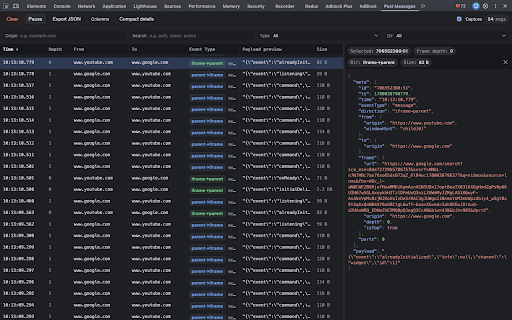 PostMessage Inspector :: Track and monitor postMessage communications between iframes and the main page.