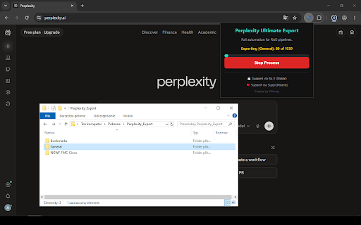 Wikmaz - Perplexity Ultimate Export :: Bulk, free export of all your Perplexity chats to Markdown. Optimized for RAG pipelines and local LLMs.
