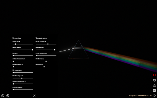 tmusic :: Music visualizations inspired by iconic album covers and more - supports Spotify, browser tab audio, file uploads & microphone