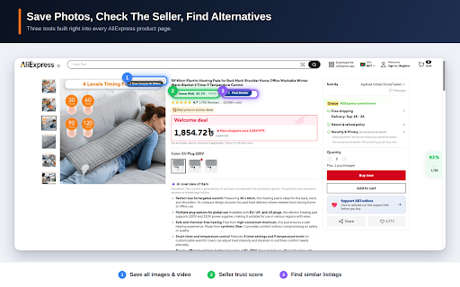 AliToolbox - AliExpress Shopping Assistant :: Track Aliexpress price history, check seller trust, find coupons, detect fake reviews & search by image on AliExpress.