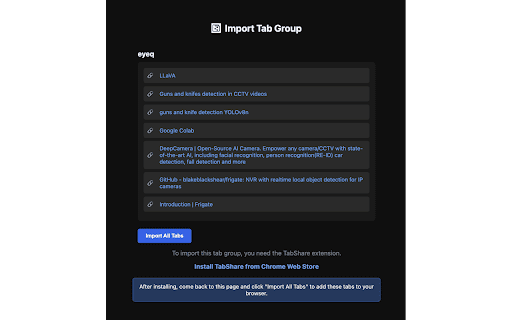 TabShare - Share tab groups as link :: TabShare is a lightweight extension that lets you share a browser tab group as a link and restore it later.