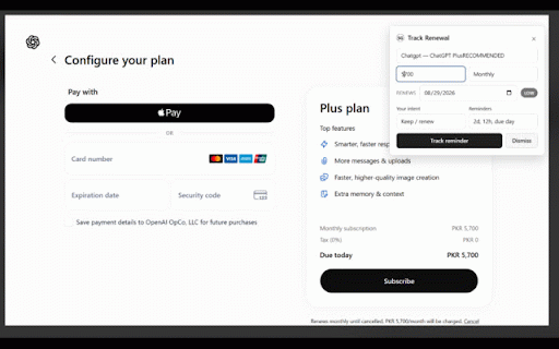 Subscription Guardian :: Privacy-first renewal and free-trial tracker that detects subscription signups as you browse