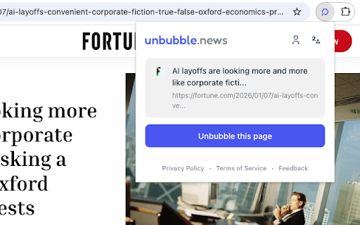 Unbubble News :: Fact-check and analyze any article with AI-powered context
