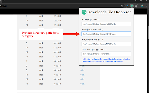 Downloads File Organizer :: Organize your downloads into specific directories based on file types.