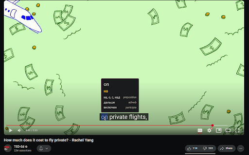 WordPeek :: Learn languages by watching YouTube!