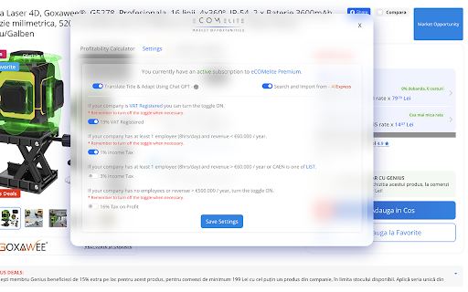 Market Opportunities :: Profitability Calculator for eMag Marketplace Products
