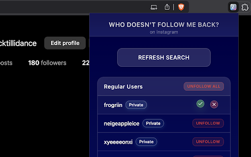 Instagram Unfollower Scanner :: Identify who isn't following you back on Instagram